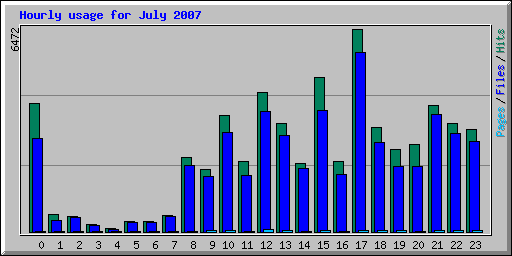 Hourly usage for July 2007